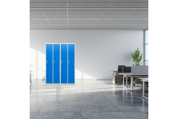 SZAFA BHP 2-KOMOROWA; 60CM; NIEBIESKA - ZMONTOWANA (na palecie)